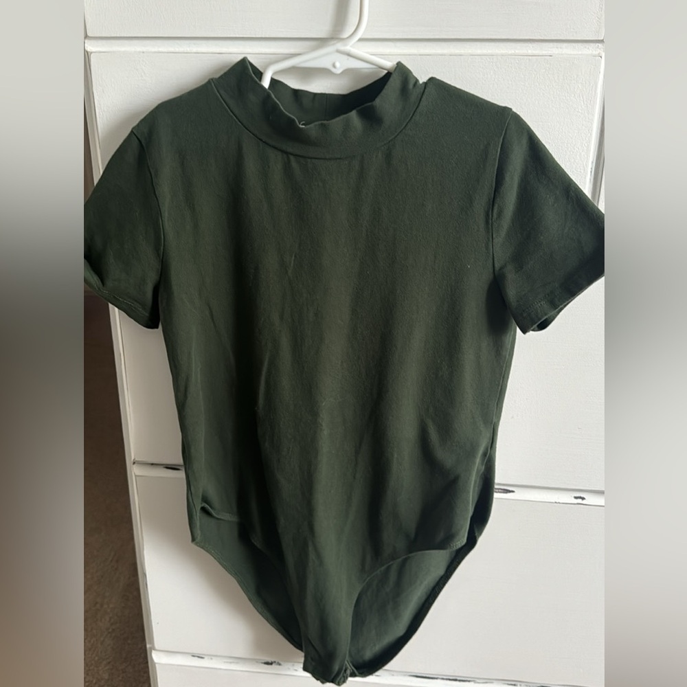 gb girls size large dark green body suit